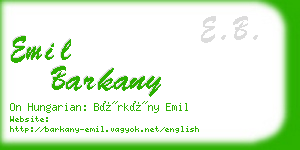 emil barkany business card